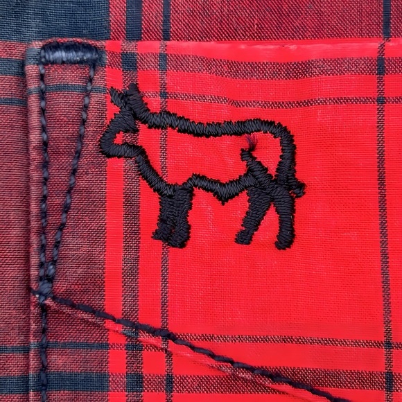 Kingsley Heath Red Plaid Muscle Fit Long Sleeve Button-Up Shirt - Men’s Sz Large - Picture 8 of 11